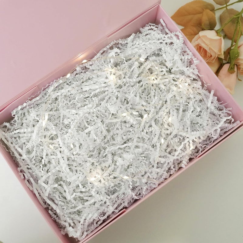 Bobobag - 4oz Crinkle Cut Paper Shred Filler Recyclable Gift Wrap Confetti Raffia Grass Shred Paper for Easter Baskets Filler Creative Eggs Decor (White) - Image 5